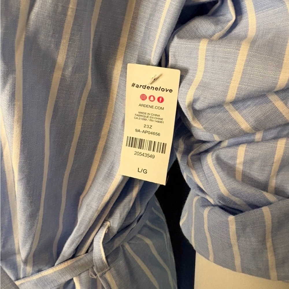 Ardene Long Sleeve Striped Dress with Tie Waist - Picture 4 of 6